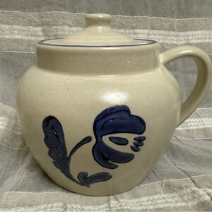 VINTAGE Pfaltzgraff Yorktowne BEAN POT W/ LID 1970’s Stoneware 6” Tall Crock